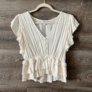 EXPRESS • lace button blouse